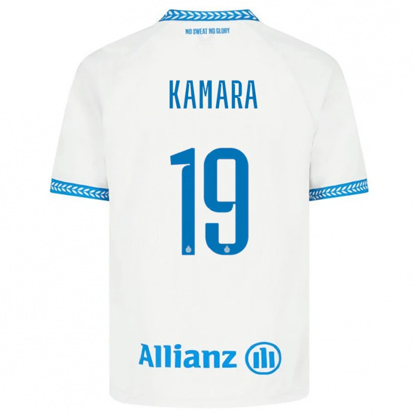 Danxen Enfant Maillot Al-Hassan Kamara #19 Bleu Blanc Tenues Extérieur 2025/26 T-Shirt