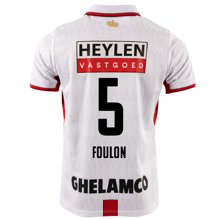 Danxen Enfant Maillot Daam Foulon #5 Blanc Rouge Tenues Extérieur 2025/26 T-Shirt