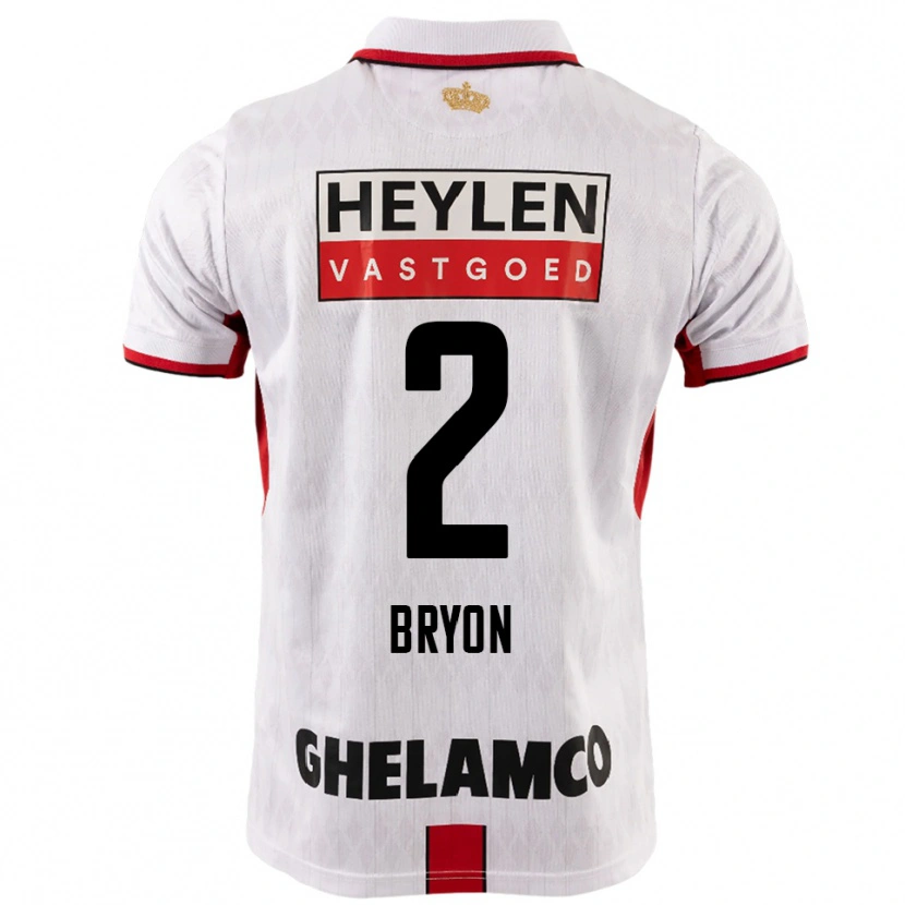 Danxen Enfant Maillot Robbe Bryon #2 Blanc Rouge Tenues Extérieur 2025/26 T-Shirt