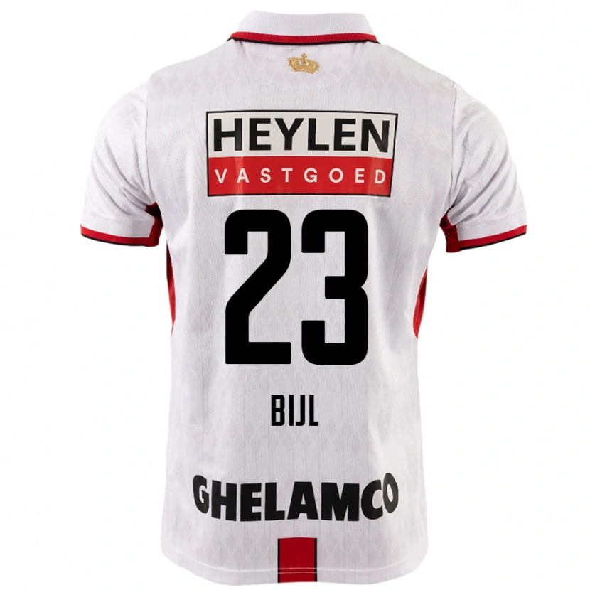 Danxen Enfant Maillot Glenn Bijl #23 Blanc Rouge Tenues Extérieur 2025/26 T-Shirt