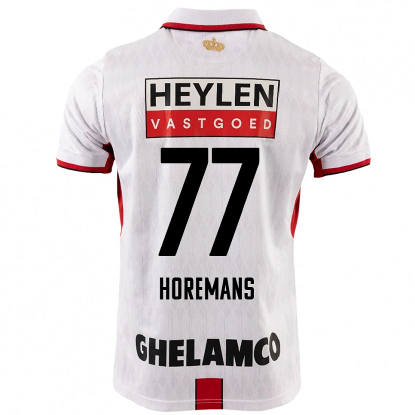 Danxen Enfant Maillot Milo Horemans #77 Blanc Rouge Tenues Extérieur 2025/26 T-Shirt