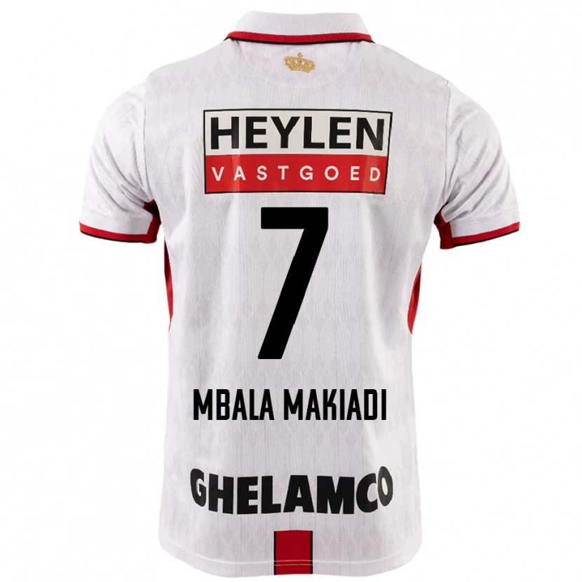 Danxen Enfant Maillot Ravi Mbala Makiadi #7 Blanc Rouge Tenues Extérieur 2025/26 T-Shirt
