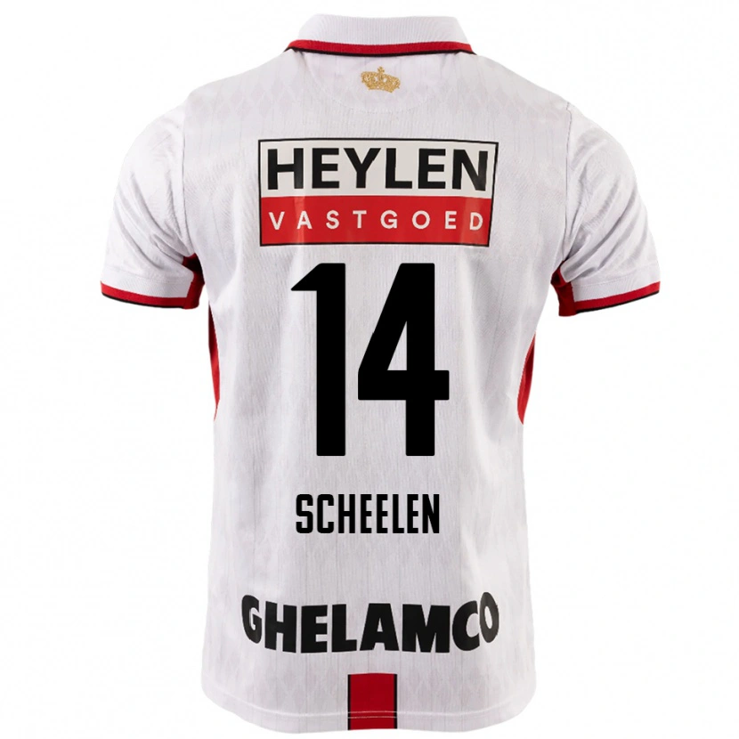 Danxen Enfant Maillot Thijme Scheelen #14 Blanc Rouge Tenues Extérieur 2025/26 T-Shirt