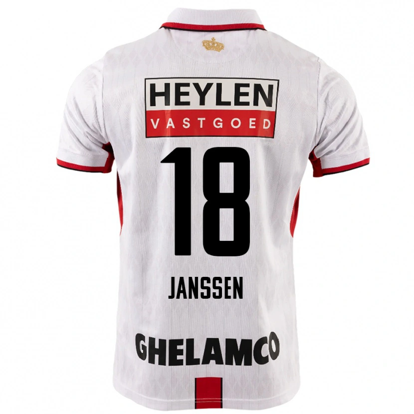 Danxen Enfant Maillot Vincent Janssen #18 Blanc Rouge Tenues Extérieur 2025/26 T-Shirt