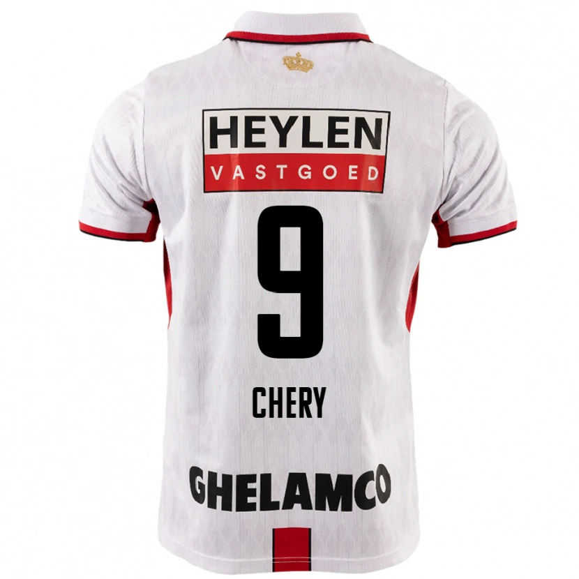 Danxen Enfant Maillot Tjaronn Chery #9 Blanc Rouge Tenues Extérieur 2025/26 T-Shirt