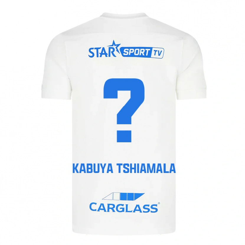 Danxen Enfant Maillot Lino Kabuya Tshiamala #0 Blanc Bleu Tenues Extérieur 2025/26 T-Shirt