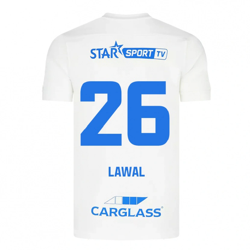 Danxen Enfant Maillot Tobias Lawal #26 Blanc Bleu Tenues Extérieur 2025/26 T-Shirt
