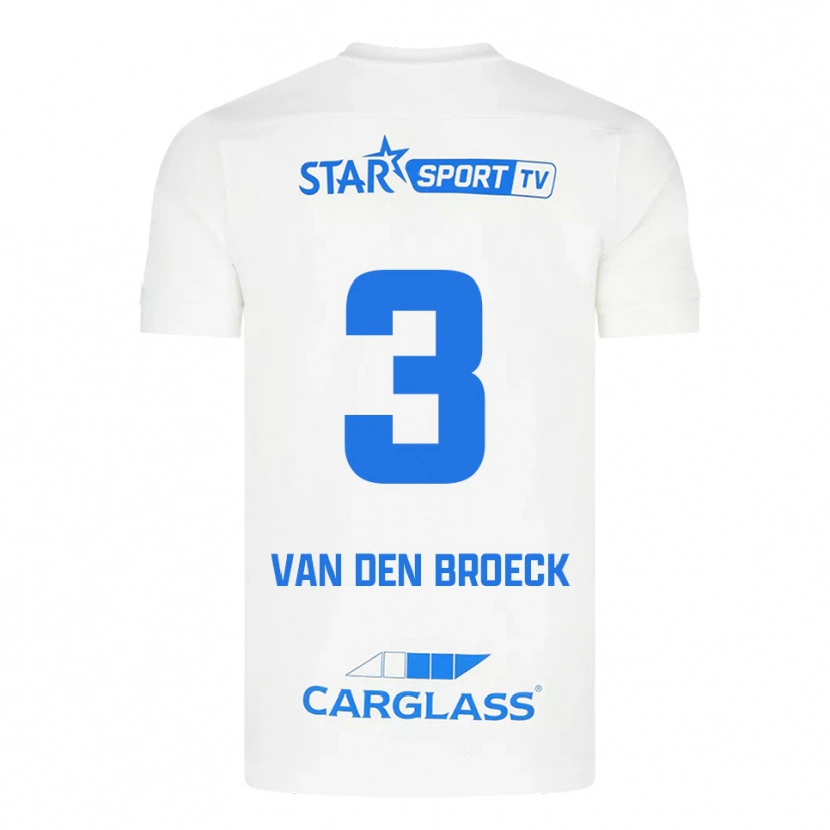 Danxen Enfant Maillot Kobe Van Den Broeck #3 Blanc Bleu Tenues Extérieur 2025/26 T-Shirt