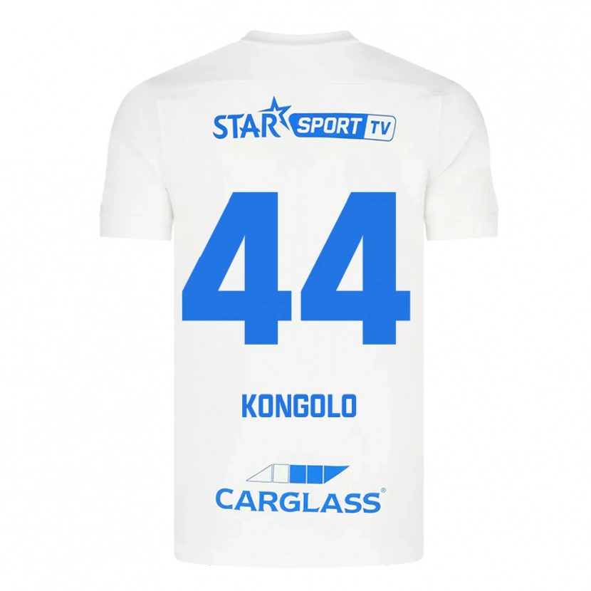 Danxen Enfant Maillot Josué Kongolo #44 Blanc Bleu Tenues Extérieur 2025/26 T-Shirt