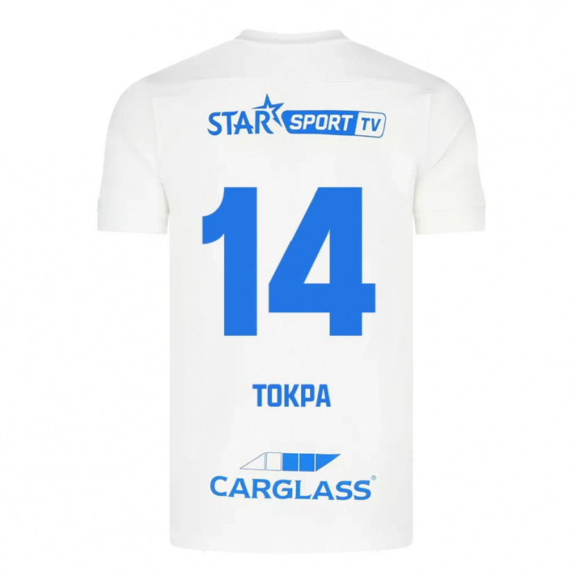 Danxen Enfant Maillot Winner Tokpa #14 Blanc Bleu Tenues Extérieur 2025/26 T-Shirt