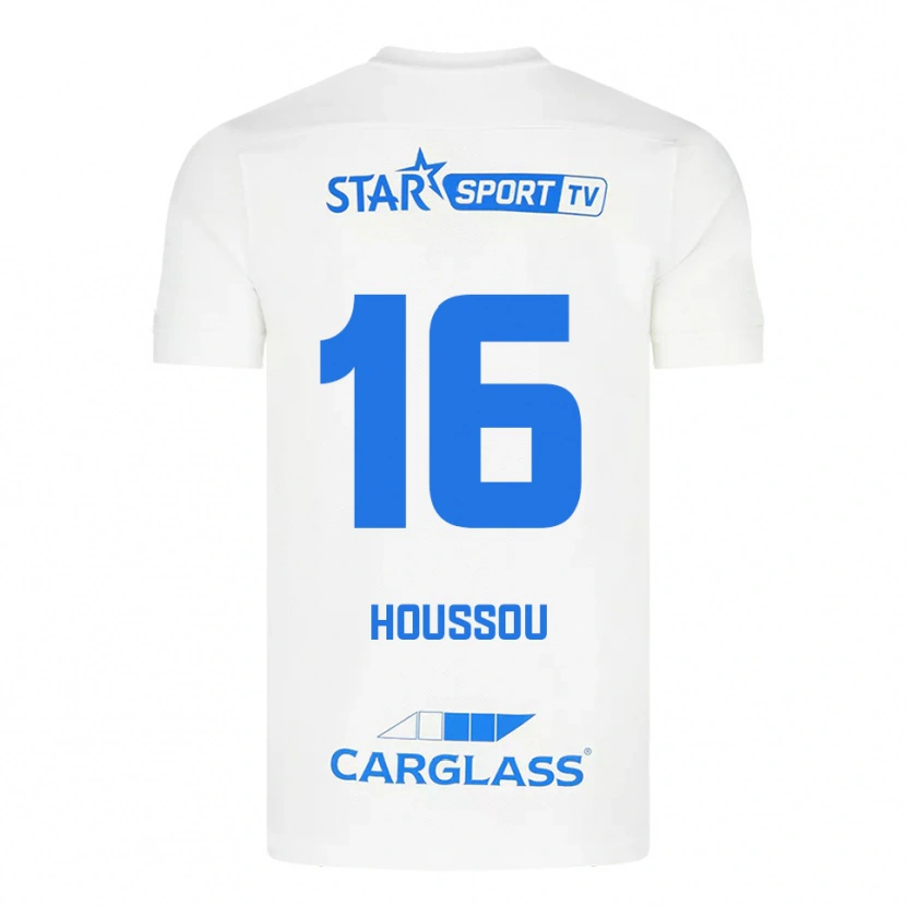 Danxen Enfant Maillot Josué Houssou #16 Blanc Bleu Tenues Extérieur 2025/26 T-Shirt