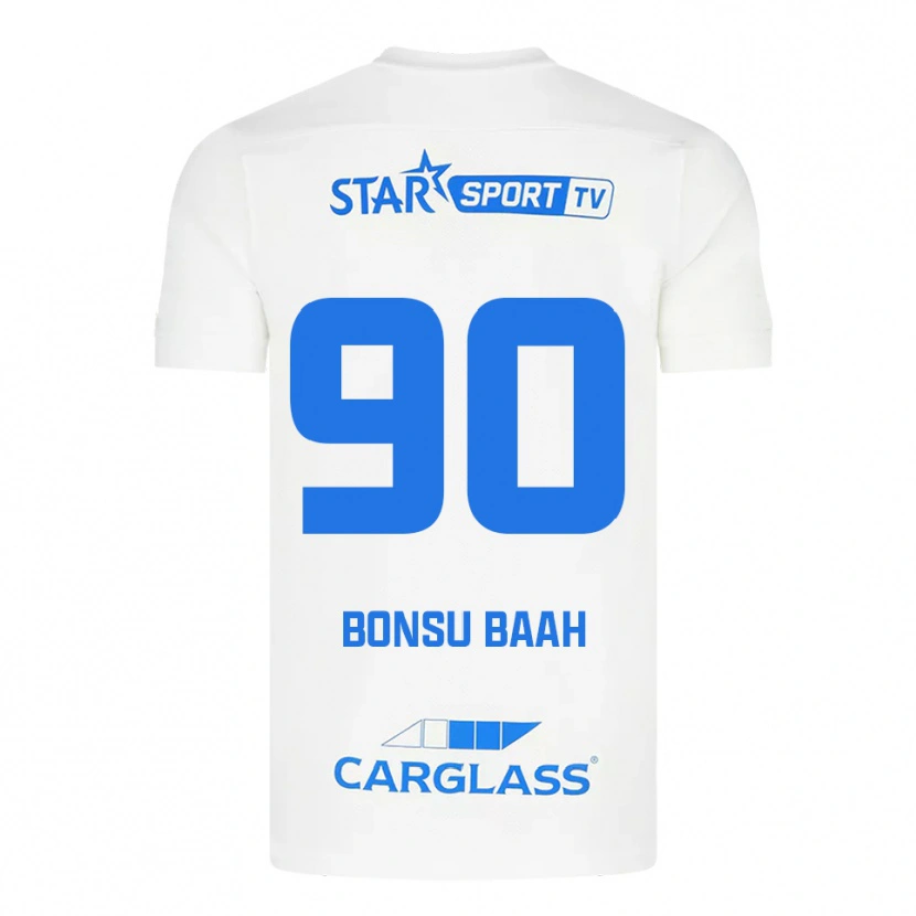 Danxen Enfant Maillot Christopher Bonsu Baah #90 Blanc Bleu Tenues Extérieur 2025/26 T-Shirt