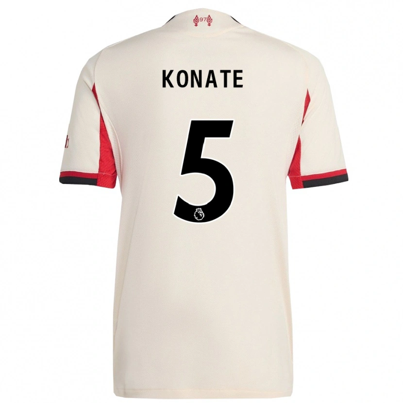 Danxen Enfant Maillot Ibrahima Konaté #5 Blanc Noir Tenues Extérieur 2025/26 T-Shirt