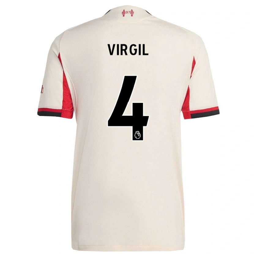 Danxen Enfant Maillot Virgil Van Dijk #4 Blanc Noir Tenues Extérieur 2025/26 T-Shirt