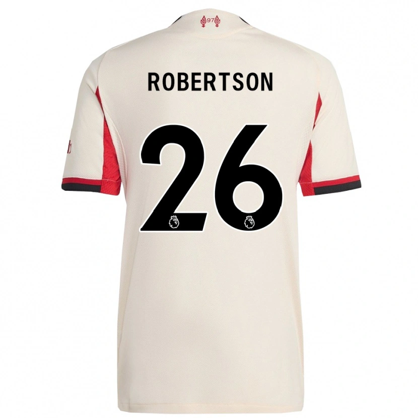 Danxen Enfant Maillot Andrew Robertson #26 Blanc Noir Tenues Extérieur 2025/26 T-Shirt