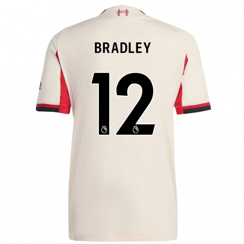 Danxen Enfant Maillot Conor Bradley #12 Blanc Noir Tenues Extérieur 2025/26 T-Shirt