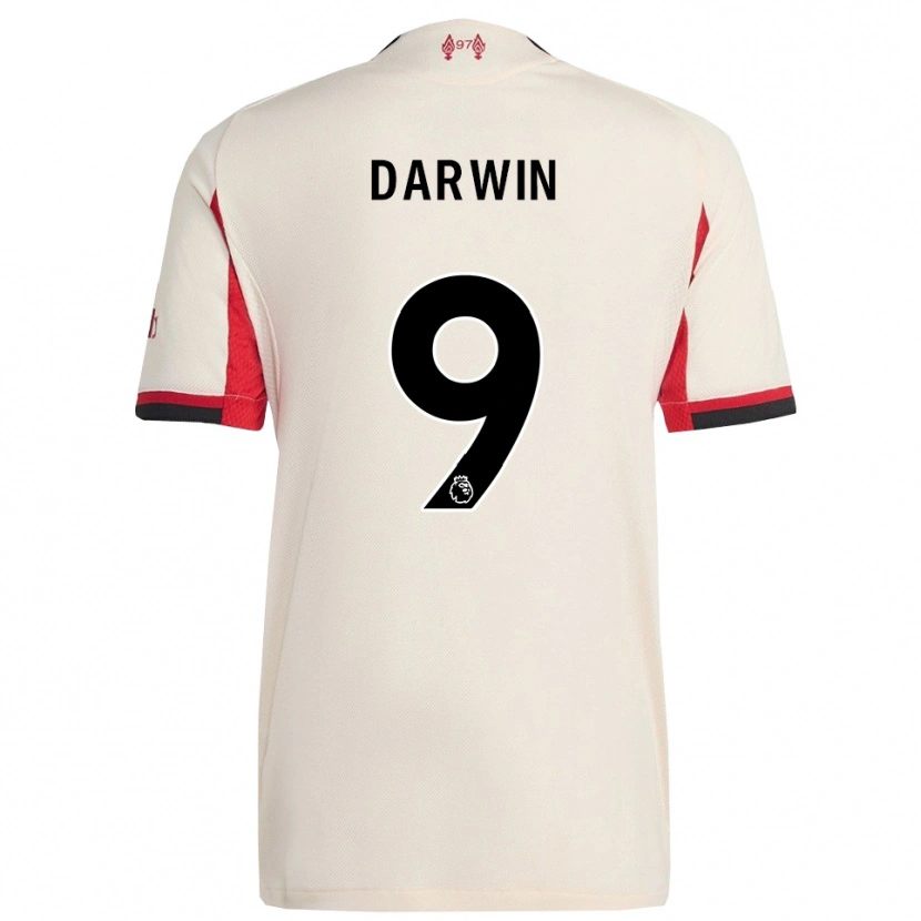 Danxen Enfant Maillot Darwin Núñez #9 Blanc Noir Tenues Extérieur 2025/26 T-Shirt