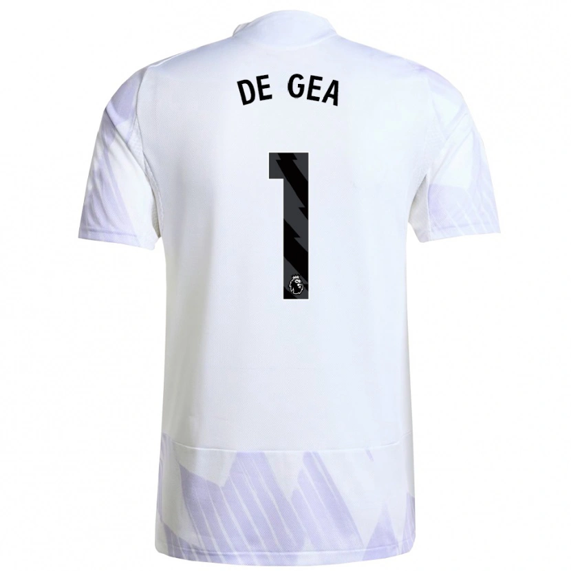 Danxen Enfant Maillot David De Gea #1 Blanc Violet Violet Tenues Extérieur 2025/26 T-Shirt