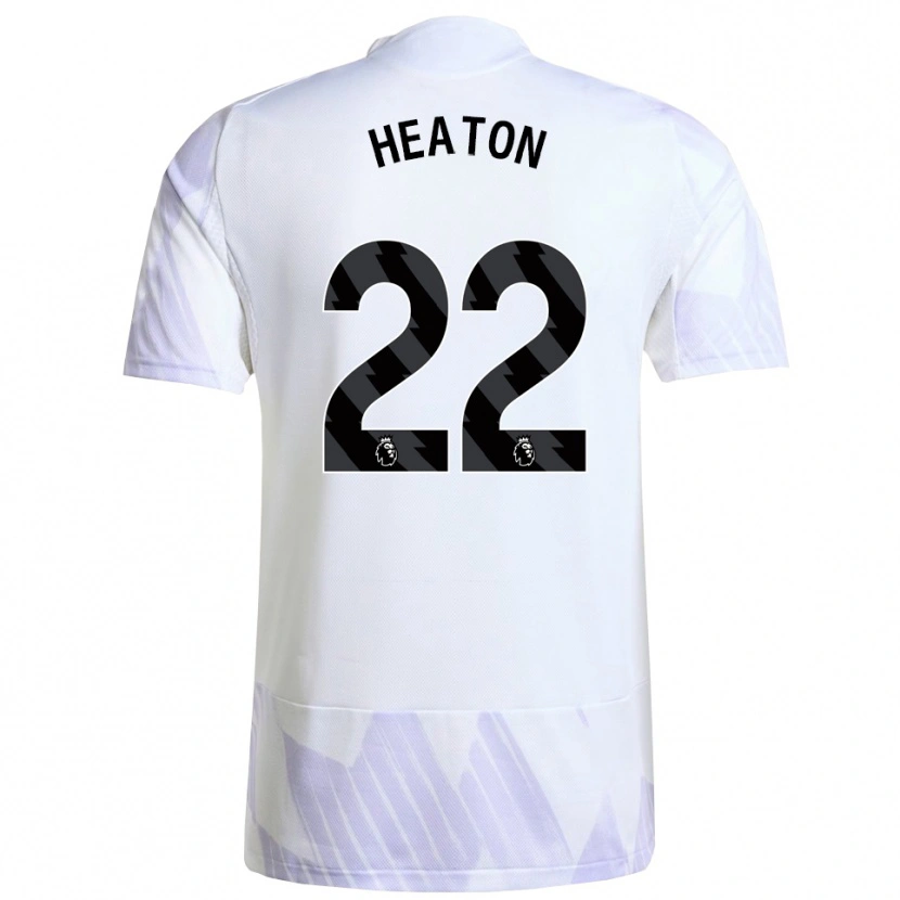 Danxen Enfant Maillot Tom Heaton #22 Blanc Violet Violet Tenues Extérieur 2025/26 T-Shirt