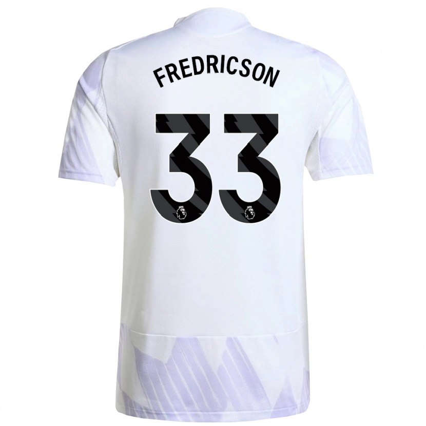 Danxen Enfant Maillot Tyler Fredricson #33 Blanc Violet Violet Tenues Extérieur 2025/26 T-Shirt