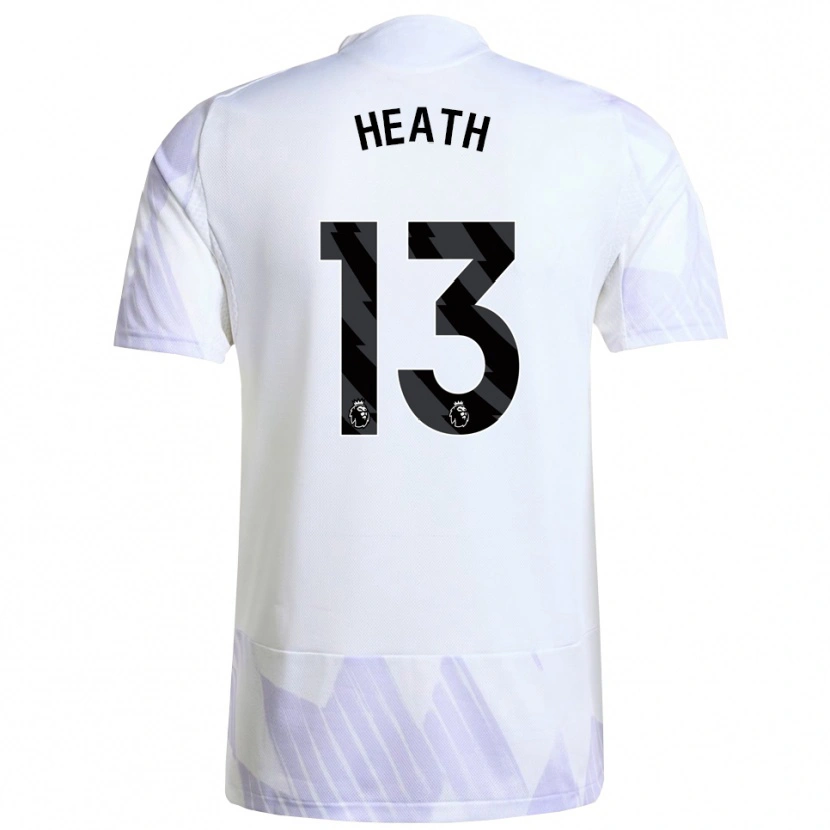 Danxen Enfant Maillot Fred Heath #13 Blanc Violet Violet Tenues Extérieur 2025/26 T-Shirt