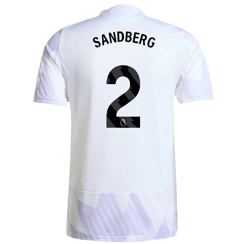 Danxen Enfant Maillot Anna Sandberg #2 Blanc Violet Violet Tenues Extérieur 2025/26 T-Shirt