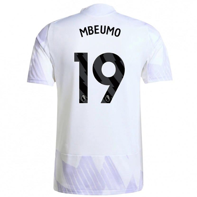 Danxen Enfant Maillot Bryan Mbeumo #19 Blanc Violet Violet Tenues Extérieur 2025/26 T-Shirt