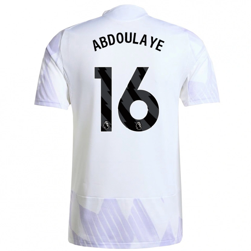 Danxen Enfant Maillot Douka Abdoulaye #16 Blanc Violet Violet Tenues Extérieur 2025/26 T-Shirt