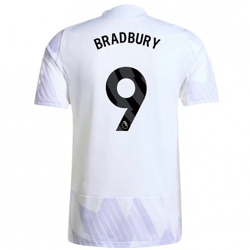 Danxen Enfant Maillot Louie Bradbury #9 Blanc Violet Violet Tenues Extérieur 2025/26 T-Shirt