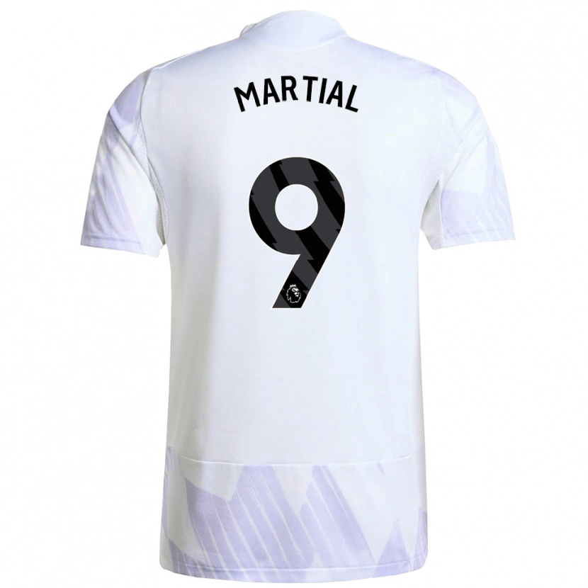 Danxen Enfant Maillot Anthony Martial #9 Blanc Violet Violet Tenues Extérieur 2025/26 T-Shirt