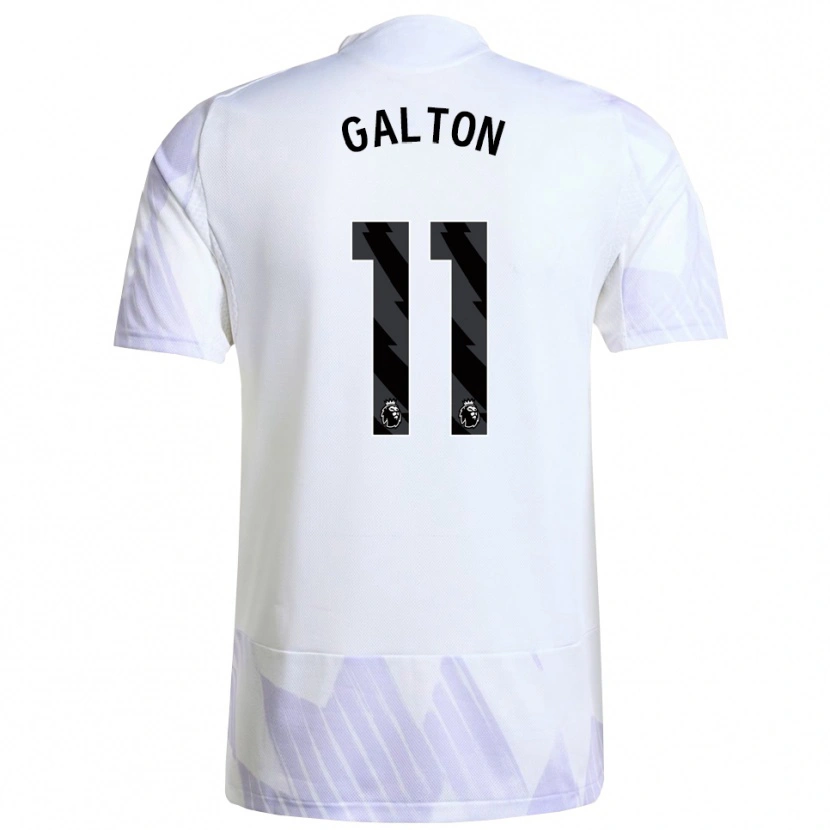 Danxen Enfant Maillot Leah Galton #11 Blanc Violet Violet Tenues Extérieur 2025/26 T-Shirt