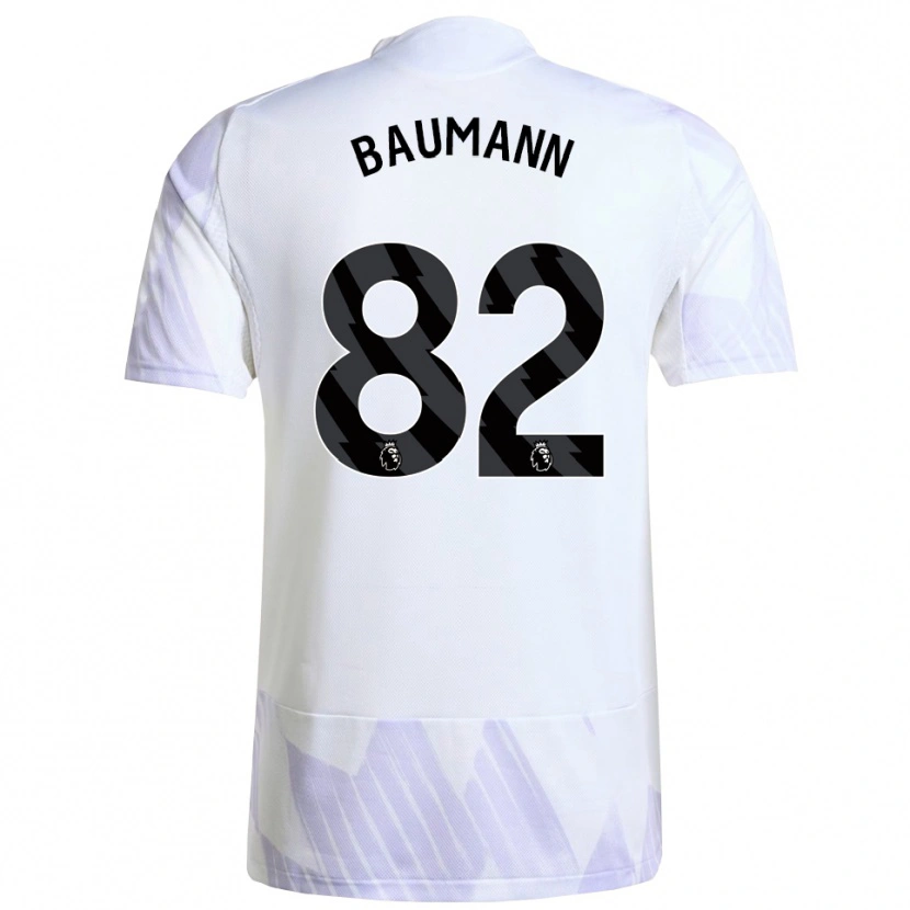 Danxen Enfant Maillot Zach Baumann #82 Blanc Violet Violet Tenues Extérieur 2025/26 T-Shirt