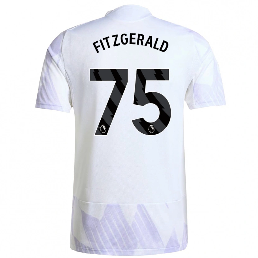 Danxen Enfant Maillot Jayce Fitzgerald #75 Blanc Violet Violet Tenues Extérieur 2025/26 T-Shirt