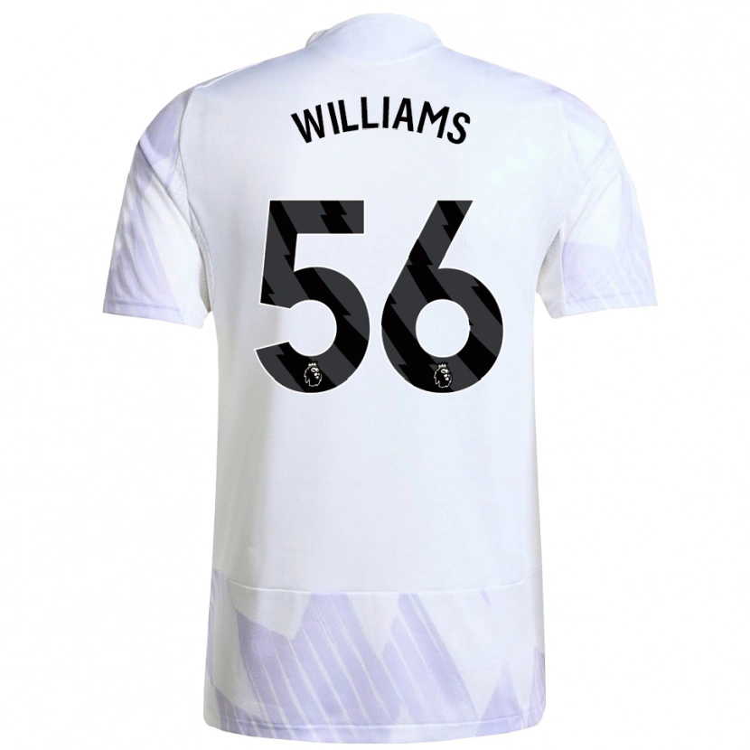 Danxen Enfant Maillot Ethan Williams #56 Blanc Violet Violet Tenues Extérieur 2025/26 T-Shirt
