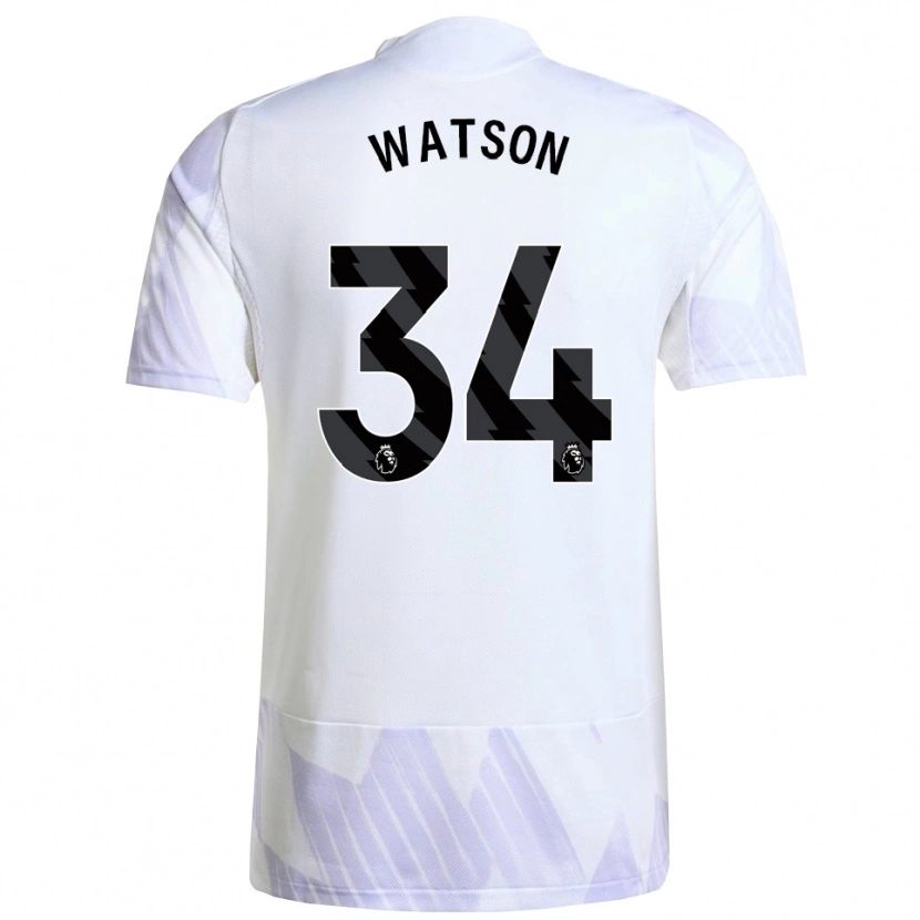 Danxen Enfant Maillot Emma Watson #34 Blanc Violet Violet Tenues Extérieur 2025/26 T-Shirt