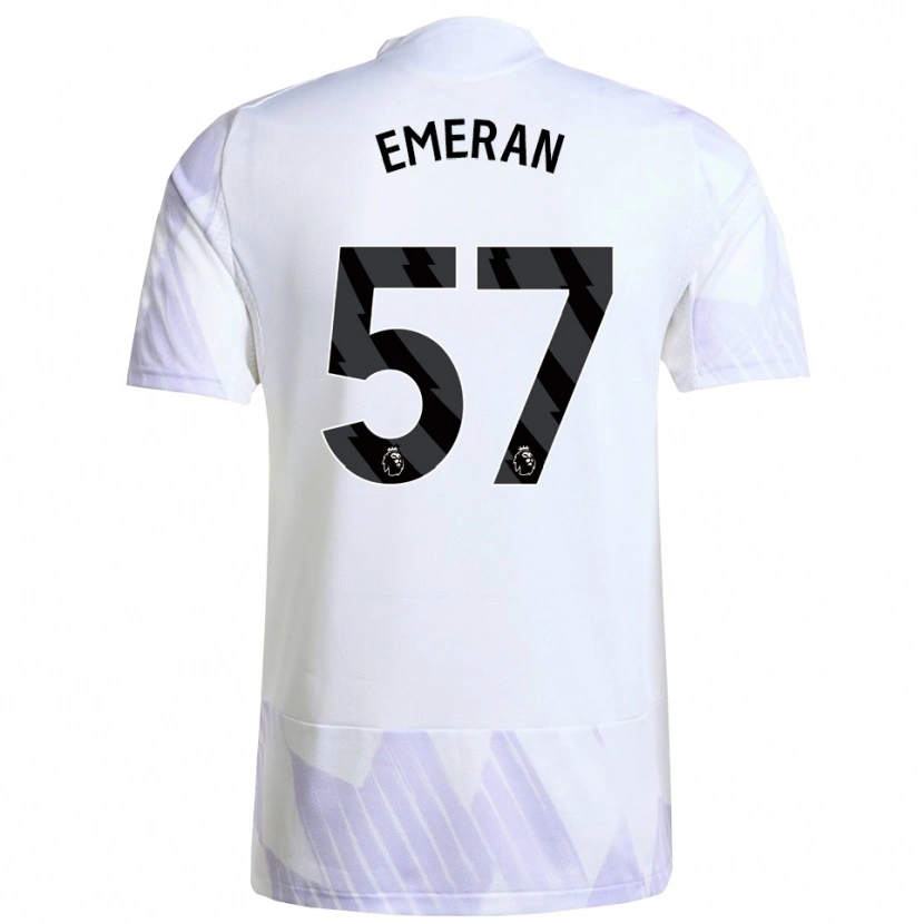 Danxen Enfant Maillot Noam Emeran #57 Blanc Violet Violet Tenues Extérieur 2025/26 T-Shirt
