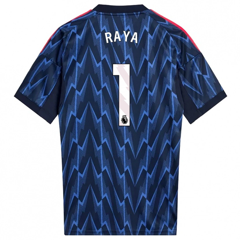 Danxen Enfant Maillot David Raya #1 Marine Rouge Tenues Extérieur 2025/26 T-Shirt