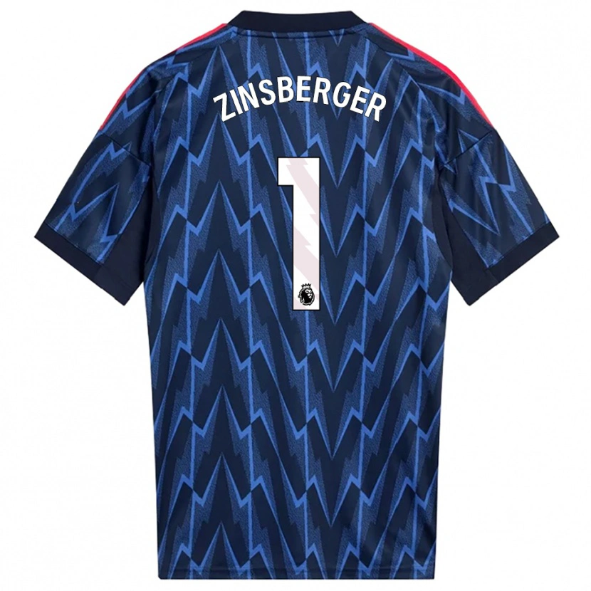 Danxen Enfant Maillot Manuela Zinsberger #1 Marine Rouge Tenues Extérieur 2025/26 T-Shirt