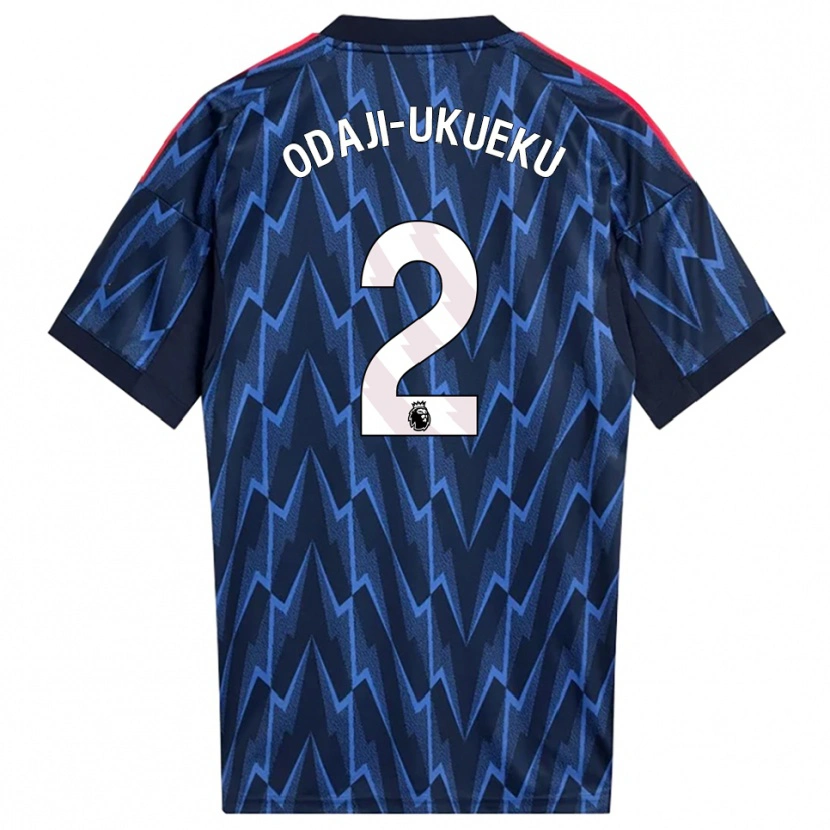 Danxen Enfant Maillot Theo Odaji-Ukueku #2 Marine Rouge Tenues Extérieur 2025/26 T-Shirt
