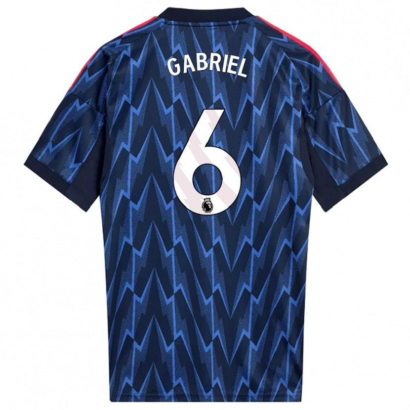Danxen Enfant Maillot Gabriel Magalhães #6 Marine Rouge Tenues Extérieur 2025/26 T-Shirt