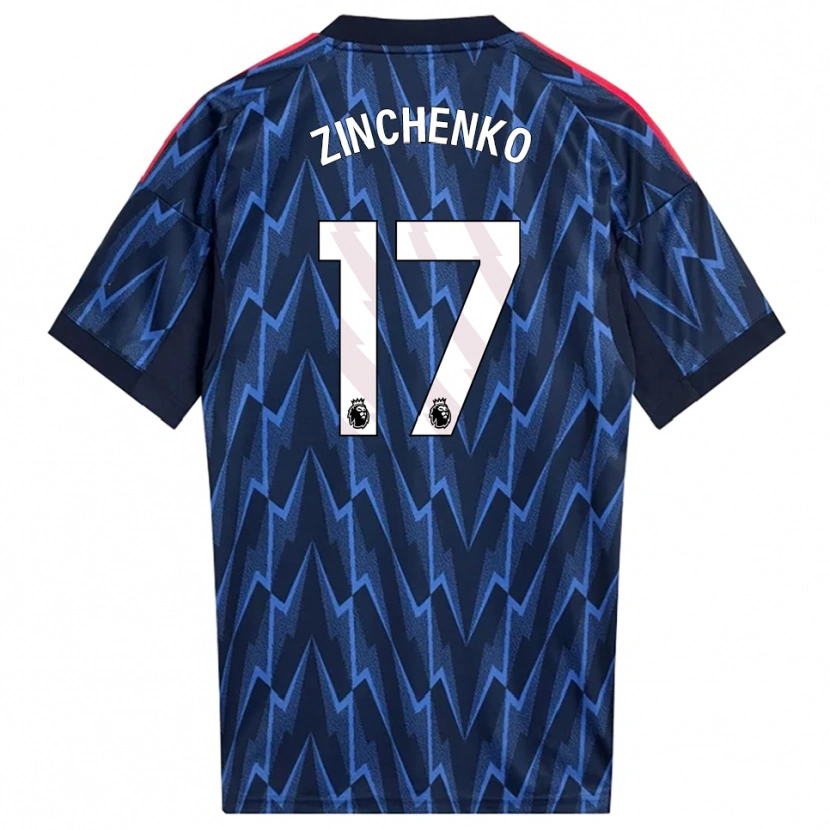 Danxen Enfant Maillot Oleksandr Zinchenko #17 Marine Rouge Tenues Extérieur 2025/26 T-Shirt