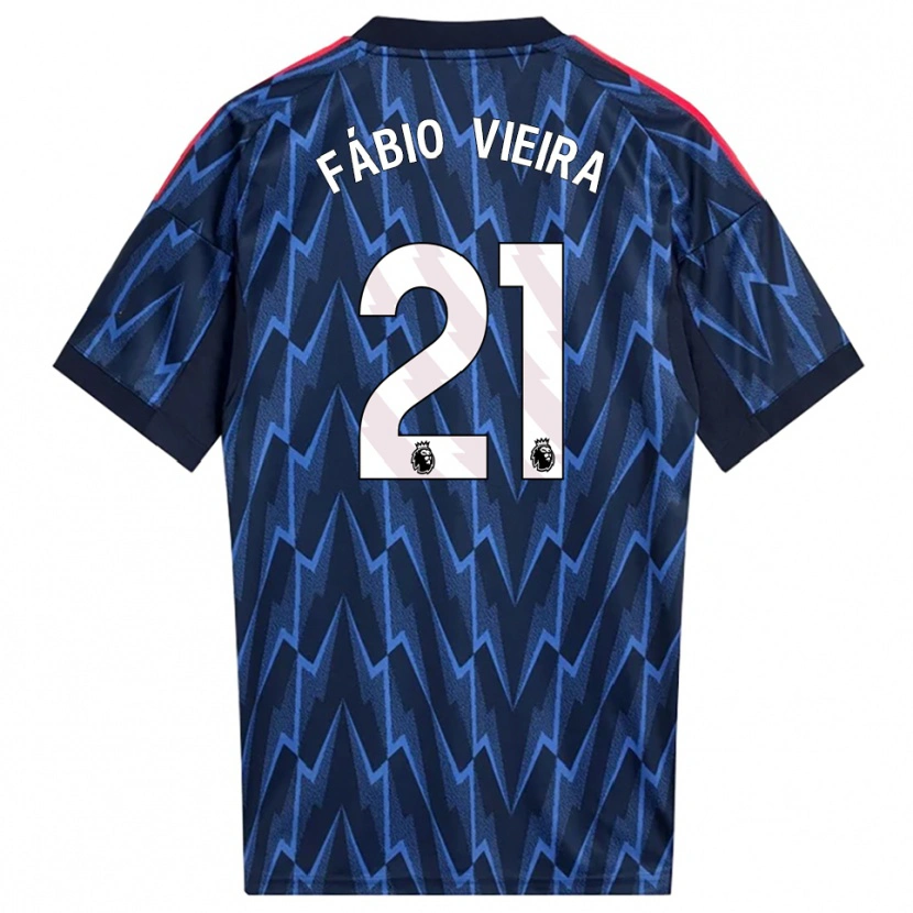 Danxen Enfant Maillot Fábio Vieira #21 Marine Rouge Tenues Extérieur 2025/26 T-Shirt