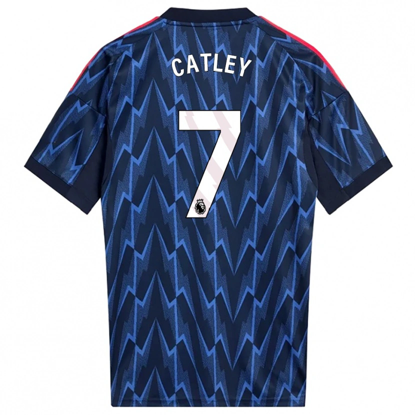 Danxen Enfant Maillot Steph Catley #7 Marine Rouge Tenues Extérieur 2025/26 T-Shirt