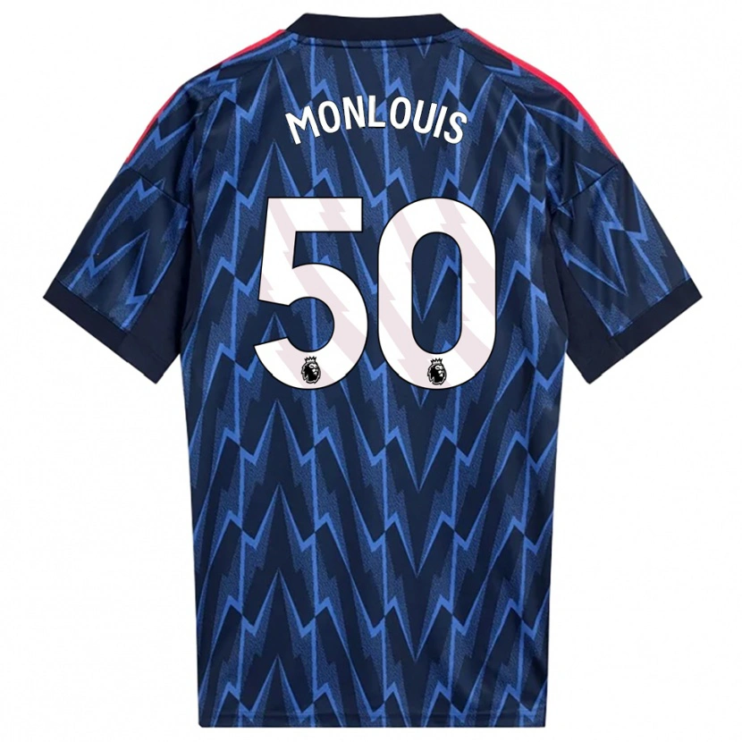 Danxen Enfant Maillot Zane Monlouis #50 Marine Rouge Tenues Extérieur 2025/26 T-Shirt