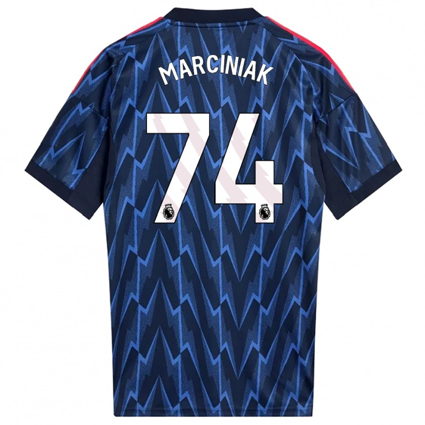 Danxen Enfant Maillot Alex Marciniak #74 Marine Rouge Tenues Extérieur 2025/26 T-Shirt