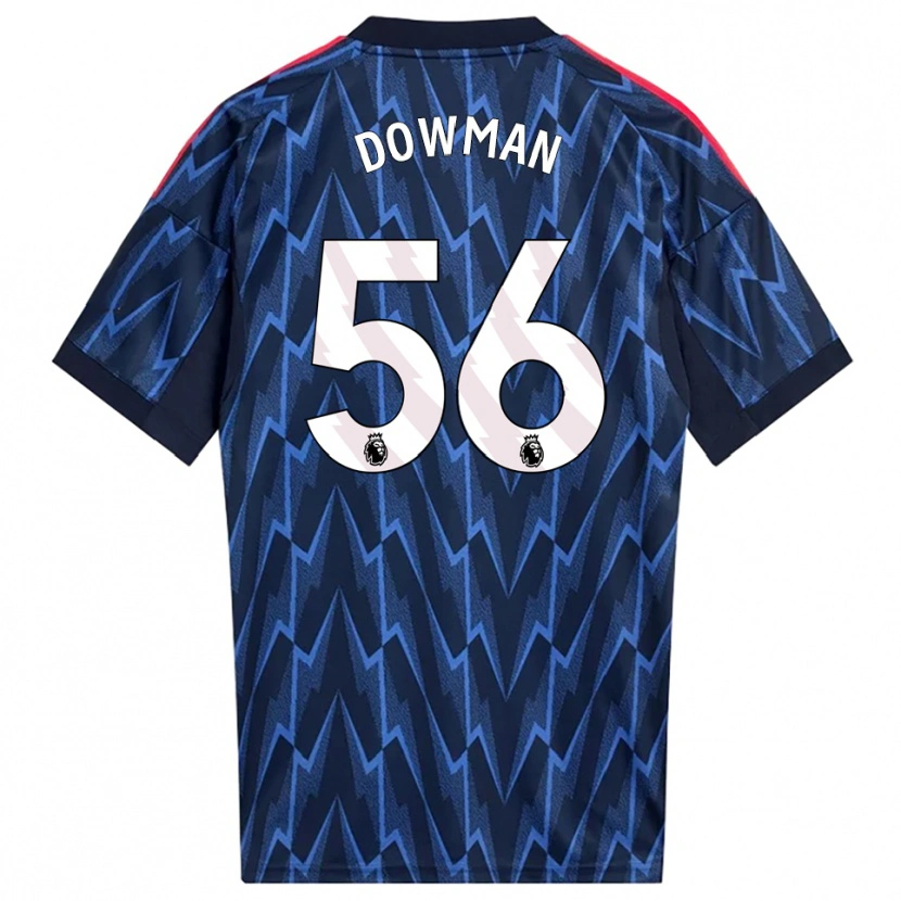 Danxen Enfant Maillot Max Dowman #56 Marine Rouge Tenues Extérieur 2025/26 T-Shirt