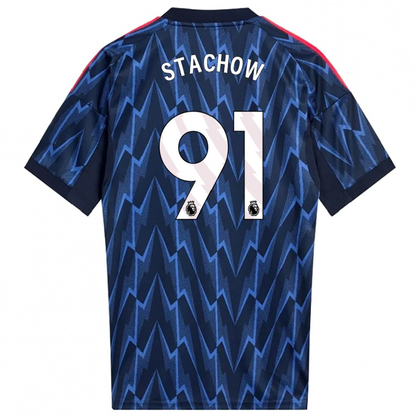 Danxen Enfant Maillot Patrick Stachow #91 Marine Rouge Tenues Extérieur 2025/26 T-Shirt