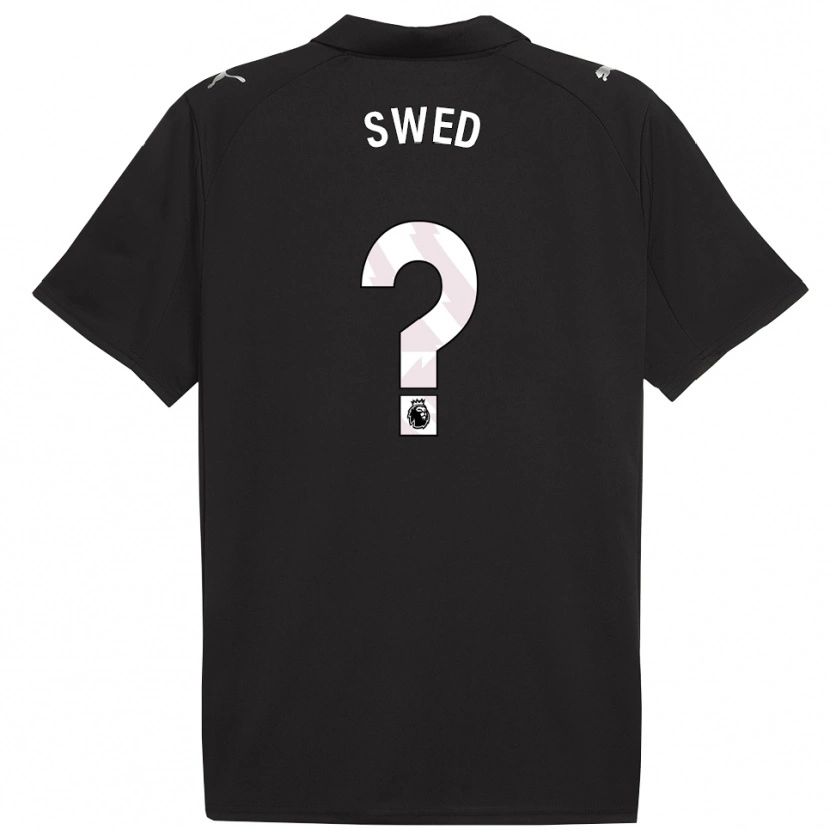 Danxen Enfant Maillot Hamza Swed #0 Noir Blanc Tenues Extérieur 2025/26 T-Shirt