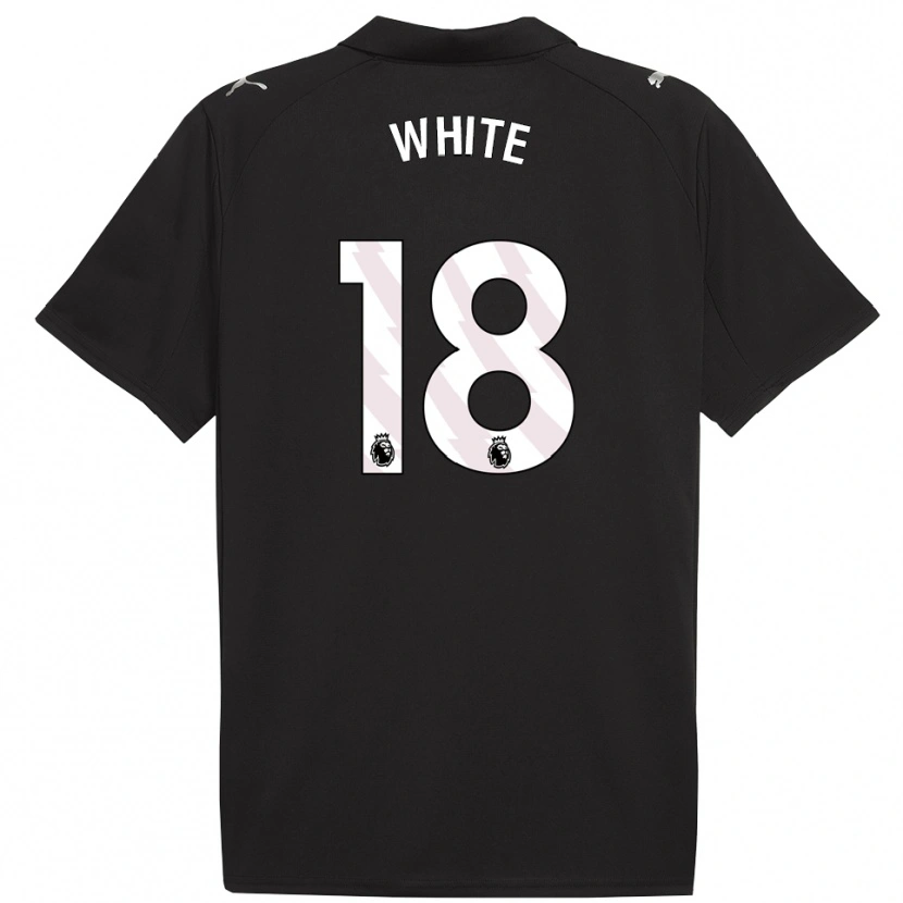 Danxen Enfant Maillot Ellen White #18 Noir Blanc Tenues Extérieur 2025/26 T-Shirt