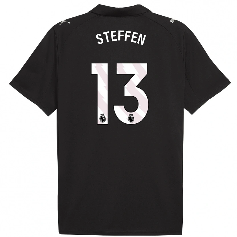 Danxen Enfant Maillot Zack Steffen #13 Noir Blanc Tenues Extérieur 2025/26 T-Shirt
